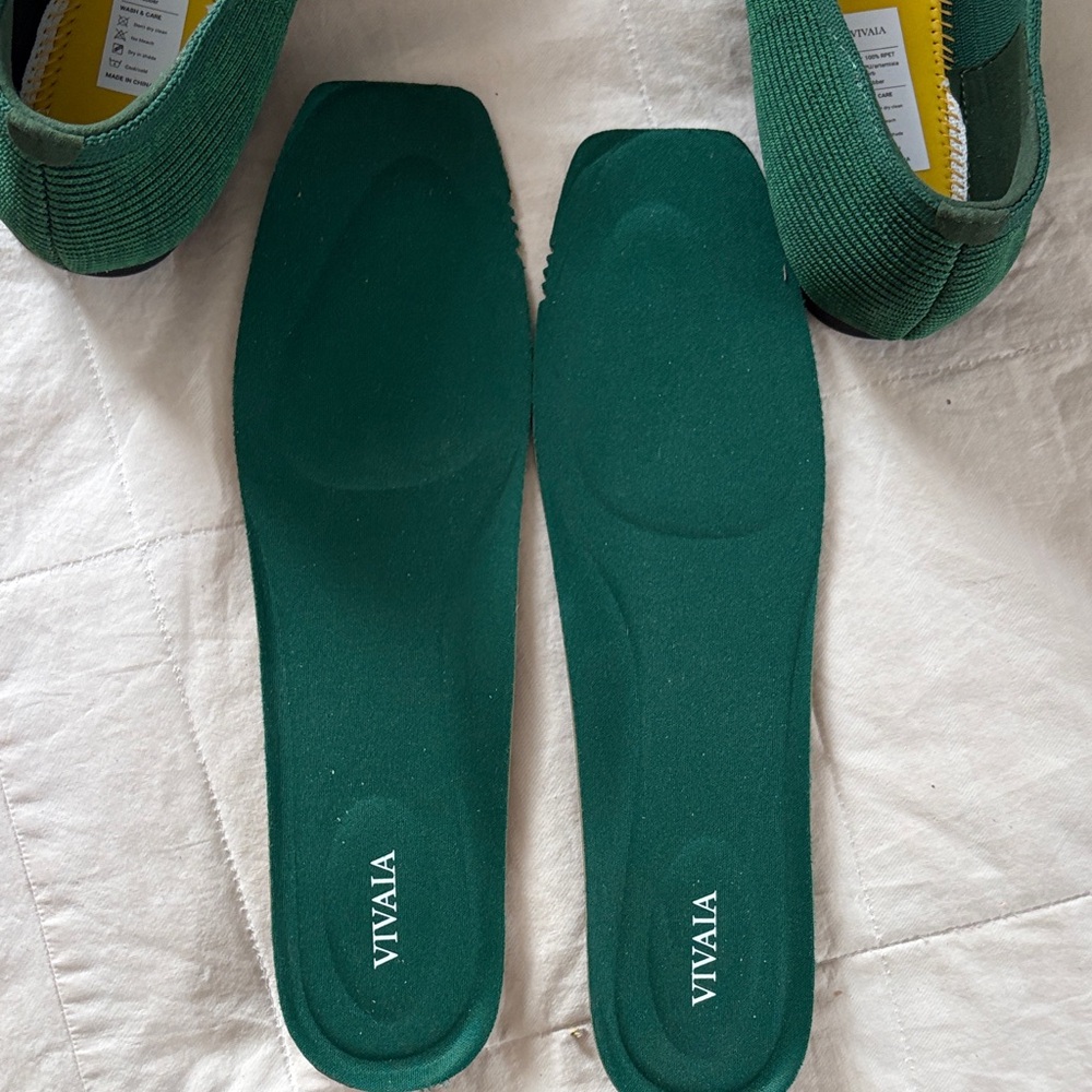 Vivaia Square Toe Margot V-Cut Woven Comfort Flats Forest Green Women EU 43 Wide - Picture 8 of 12